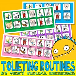 HOW TO USE THE TOILET BOY & GIRL VISUAL ROUTINE SET autism potty bathroom pecs